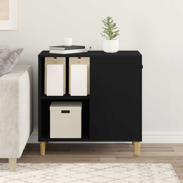 vidaXL Къща за котки Черно 72 x 42.5 x 70 см Инженерно дърво