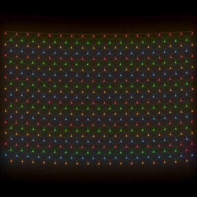 vidaXL Коледна светеща мрежа цветна 4x4 м 544 LED за закрито/открито