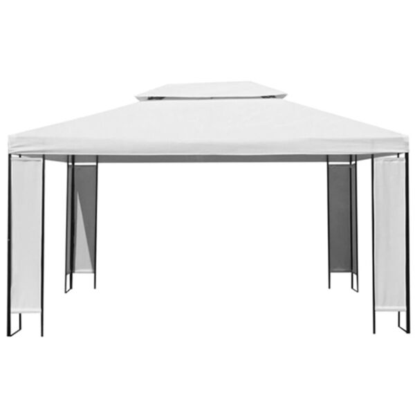 vidaXL Шатра с LED светещи стрингове, бяла, 3х4 м