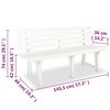 vidaXL Градинска пейка 145,5 см пластмаса бяла