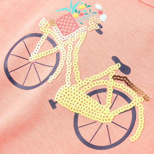 Детска тениска, неоново коралова, 116