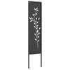 vidaXL Екран за градинска неприкосновеност Флорален Черно 32 x 140 см