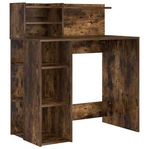 vidaXL Бюро Димян дъб Инженерна дървесина 90 x 48 x 101,5 см