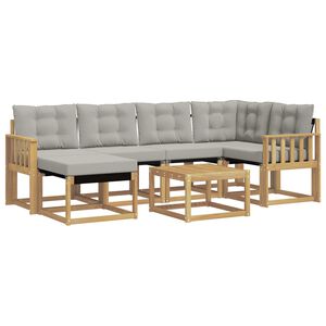 vidaXL Комплект дивани за открито 7 pcs Бяло и светлосиво