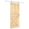vidaXL Преплъзваща се врата Естествено и бяло 85 x 210 cm