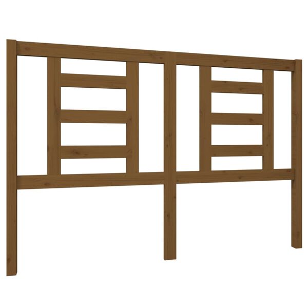 vidaXL Горна табла за легло, меденокафява, 146x4x100 см, бор масив