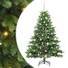 vidaXL С изкуствено коледно дърво с поставка Зелен 150 cm PE и PVC