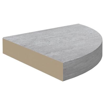 vidaXL Стенни ъглови рафтове, 4 бр, бетонно сиво, 35x35x3,8 см, МДФ