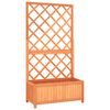 vidaXL Саксия за цветя с решетка, кафява, 70x30x135 см, масивна ела