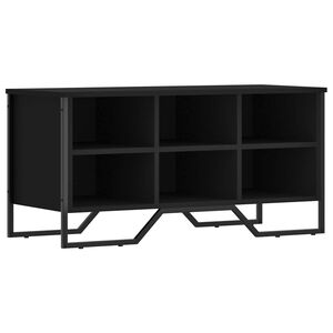 vidaXL Шкаф за обувки, черен, 90x38x45,5 см, инженерно дърво