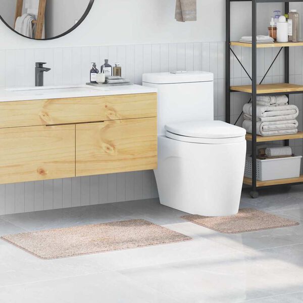 vidaXL Комплект антислип килими за баня 2 pcs Крем ПП
