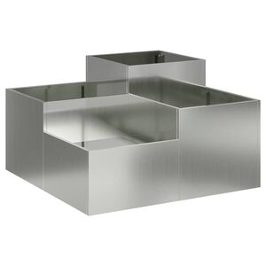 vidaXL Градинска саксия Сребрист 80 x 80 x 48 см Поцинкована стомана