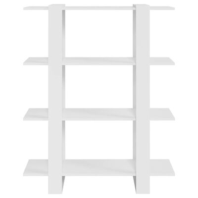 vidaXL Библиотека/разделител за стая, бял гланц, 100x30x123,5 см