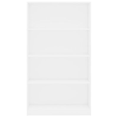 vidaXL 4-етажна библиотека, бяла, 80x24x142 см, ПДЧ