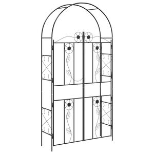 vidaXL Градинска арка Едноцветен Черно 115 x 37 x 226 см