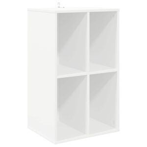 vidaXL Шкаф за грамофонни плочи Бяло 44,5 x 36,5 x 74,5 см