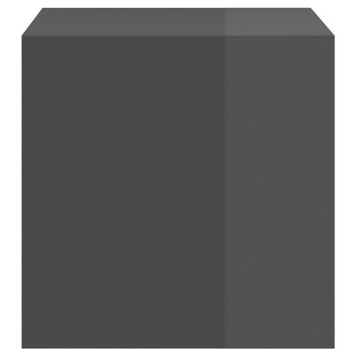 vidaXL Стенен шкаф, сив гланц, 37x37x37 см, ПДЧ