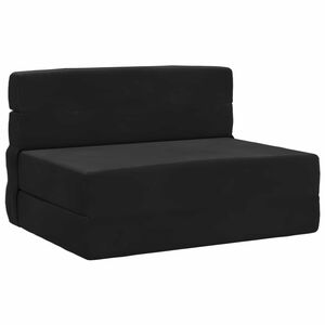vidaXL Сгъваем диван легло Черно 70 x 72 x 60 см Текстил
