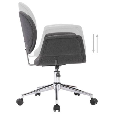vidaXL Въртящи се трапезни столове, 6 бр, сиви, текстил