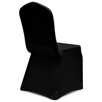 vidaXL Калъфи за столове, разтегателни, черни, 30 бр