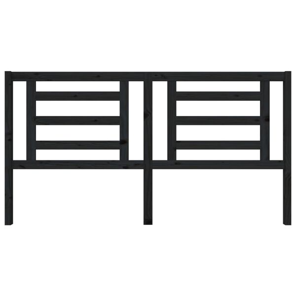 vidaXL Горна табла за легло, черна, 186x4x100 см, бор масив