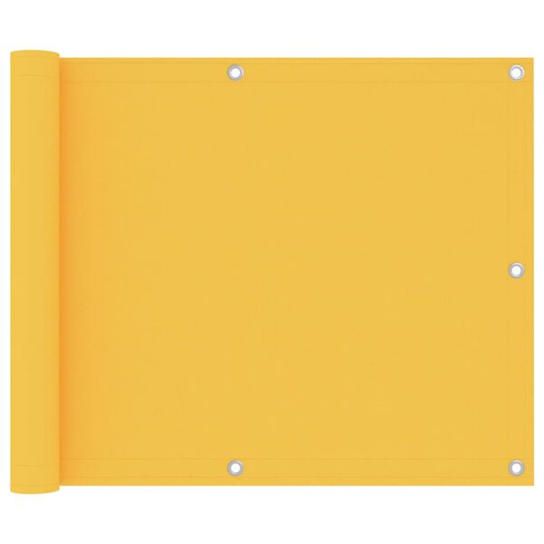 vidaXL Балконски параван, жълт, 75x600 см, оксфорд плат