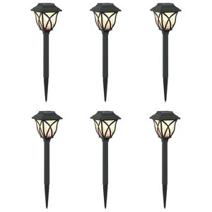 vidaXL Слънчеви лампи за външна употреба с колче за земя 6 pcs 42 cm