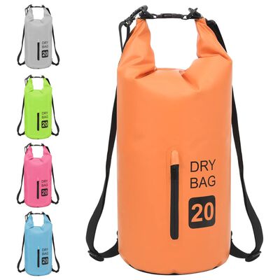vidaXL Суха торба с цип, оранжева, 20 л, PVC