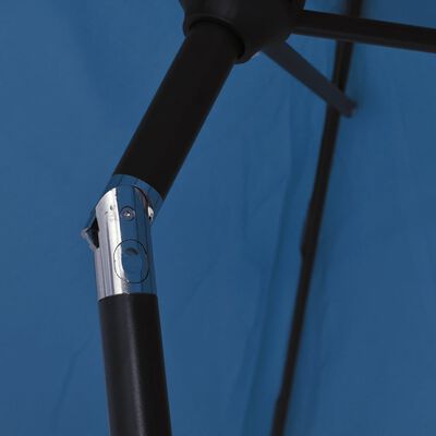 vidaXL Градински чадър с метален прът, 300x200 см, лазурен