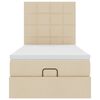 vidaXL Османска легло с матрак, кремаво, 90x190 см, плат