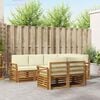 vidaXL Комплект секционен диван с възглавница 7 pcs Натурален и Крема