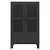 vidaXL Индустриален скрин за съхранение, черен, 70x40x115 cм, метал