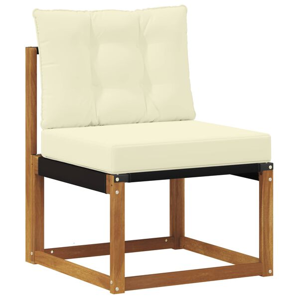 vidaXL Комплект дивани за открито 9 pcs Натурален и Крема