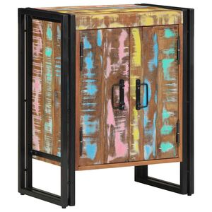 vidaXL Шкаф за обувки Многоцветен Масивна регенерирана дървесина