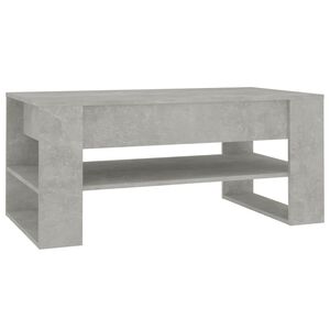vidaXL Маса за кафе, бетонно сива, 102x55x45 см, инженерно дърво