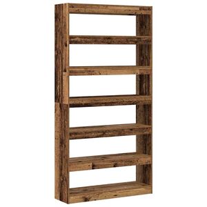 vidaXL Шкаф за книги 6 нива 100 x 30 x 198 см Инженерна дървесина
