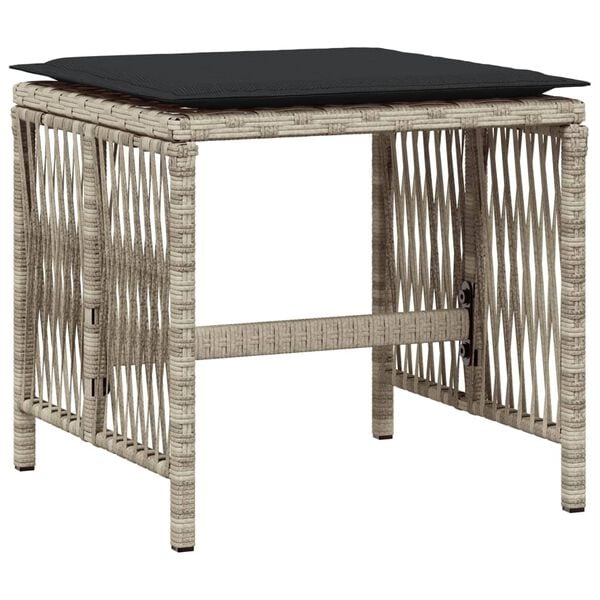 vidaXL Градински трапезен комплект 9 части с възглавници светлосив