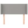 vidaXL Горна табла за легло с уши, светлосива, 103x16x78/88 см, плат