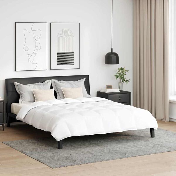 vidaXL Комплект завивки с възглавница 3 pcs Бяло Пухени пера