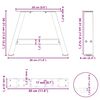 vidaXL Крака за масичка за кафе, А-образни, 2 бр., антрацит, 30x(30-31) см, стомана