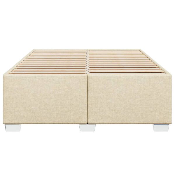 vidaXL Рамка за легло без матрак, кремава, 160x200 см, плат