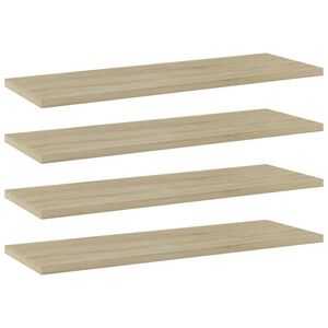 vidaXL Рафтове за етажерка, 4 бр, дъб сонома, 60x20x1,5 см, ПДЧ