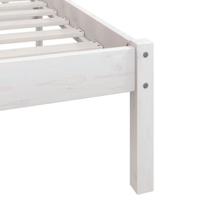 vidaXL Рамка за легло, бяла, бор масив, 100х200 см