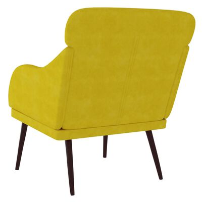 vidaXL Кресло, жълто, 63x76x80 см, кадифе