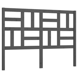 vidaXL Горна табла за легло, сива, 126x4x104 см, бор масив