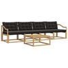 vidaXL Комплект дивани за открито 5 pcs Бяло и черно 79 x 79 x 37 см