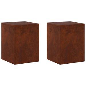 vidaXL Стойка за растения 2 pcs Ръждясало 30 x 30 x 40 cm
