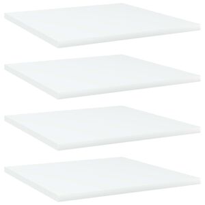 vidaXL Рафтове за етажерка, 4 бр, бели, 40x40x1,5 см, инженерно дърво