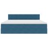 vidaXL Легло с място за съхранение Тъмен син 200 x 200 cm Кадифе