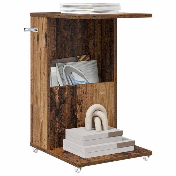 vidaXL Странична маса Старо дърво 40 x 35 x 60 см Инженерно дърво